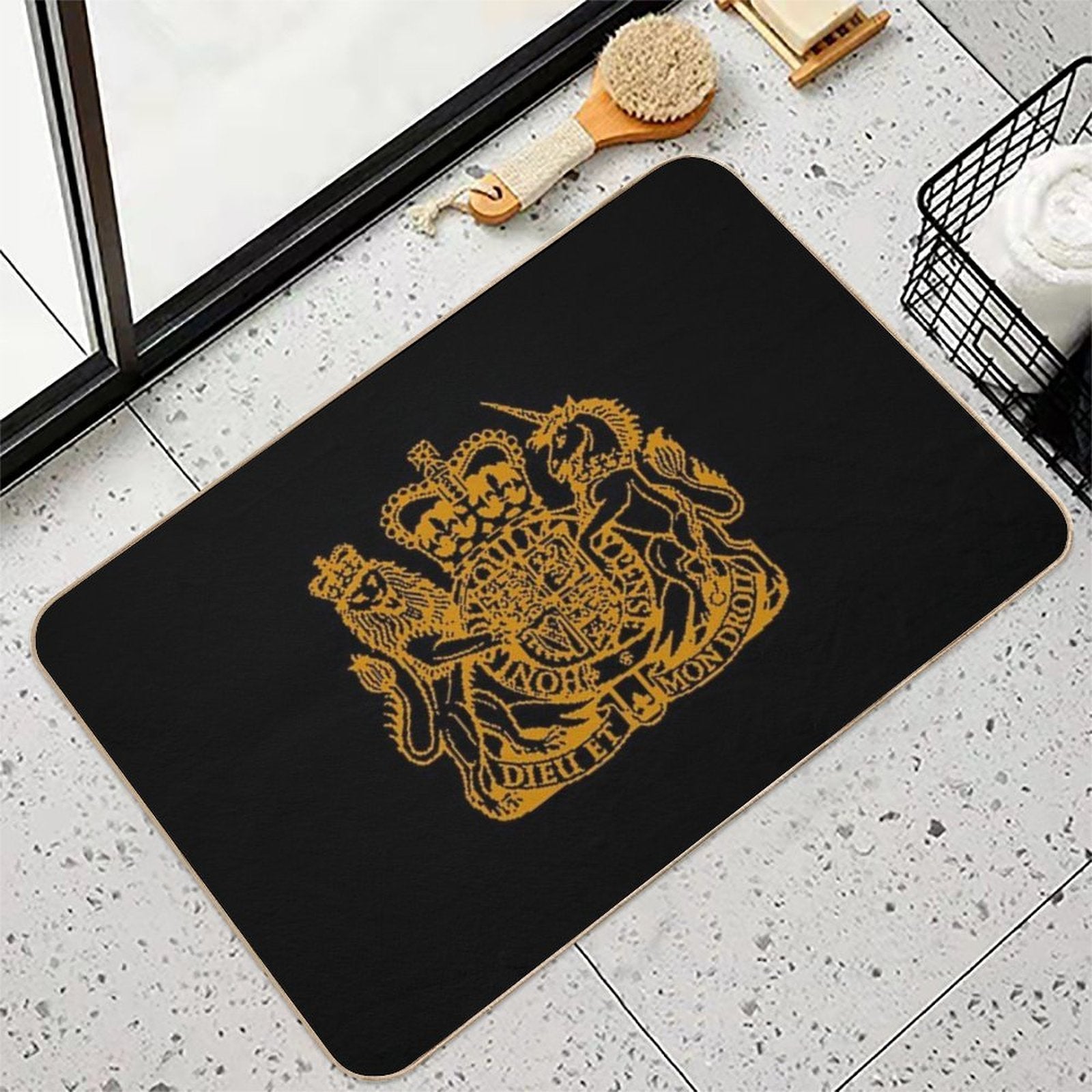 Elizabeth II Royal Coat of Arms Emblem  High-Traffic Bath Mat