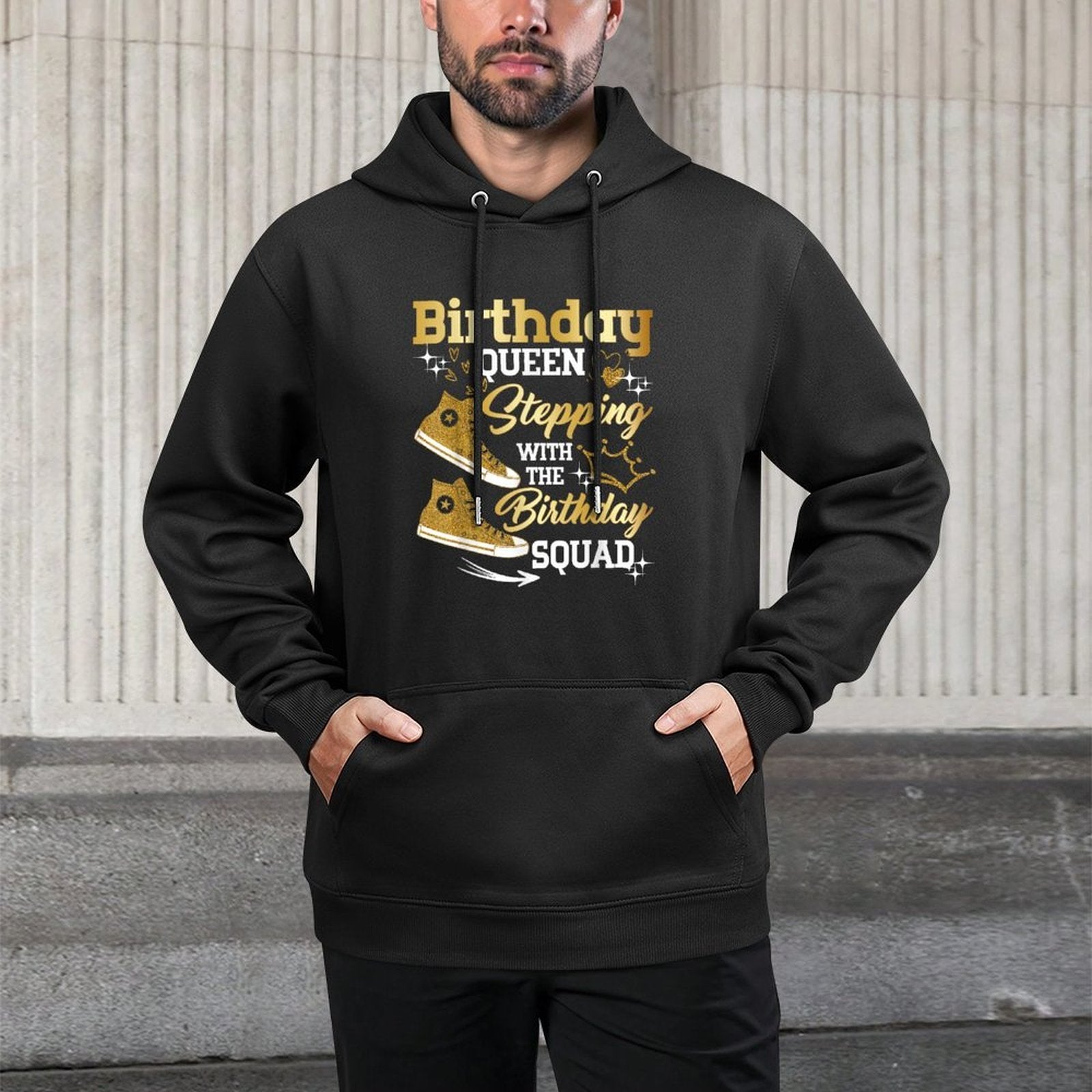 Birthday Queen Shoes Stepping With The Birthday Squad Party Casual Wear Hoodie