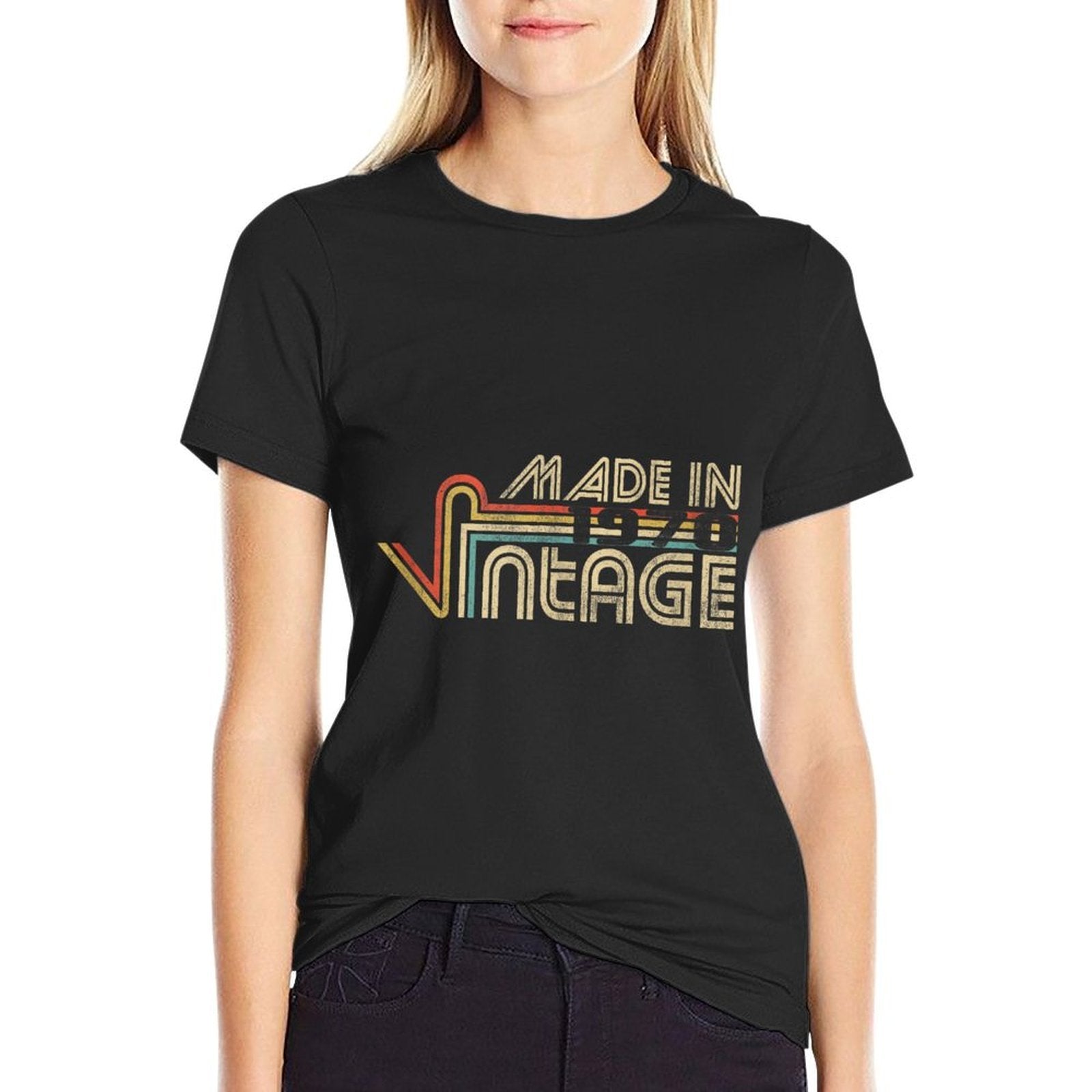 50th Birthday Gift Idea. Vintage 1970  Oversized Silhouette T-Shirt