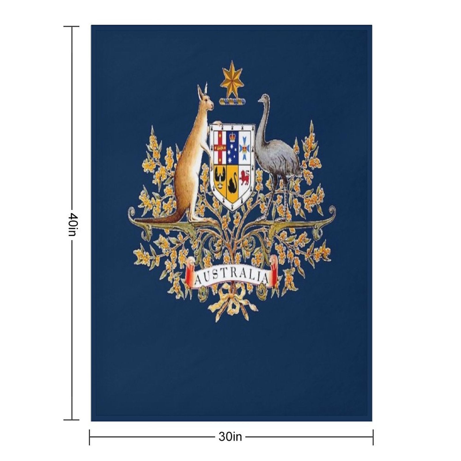 Australian Coat of Arms Machine-washable Throw Blanket