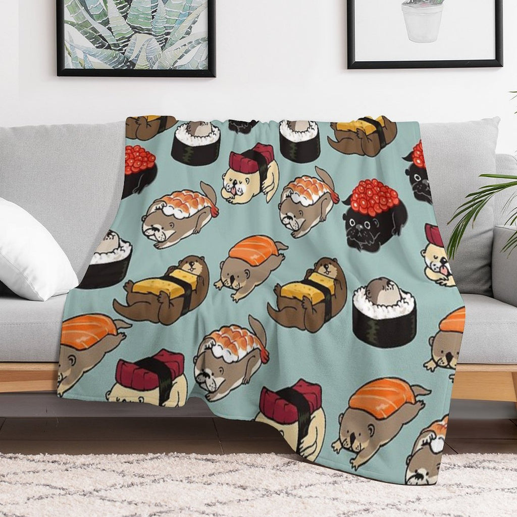 Sushi Otter Plush Throw Blanket