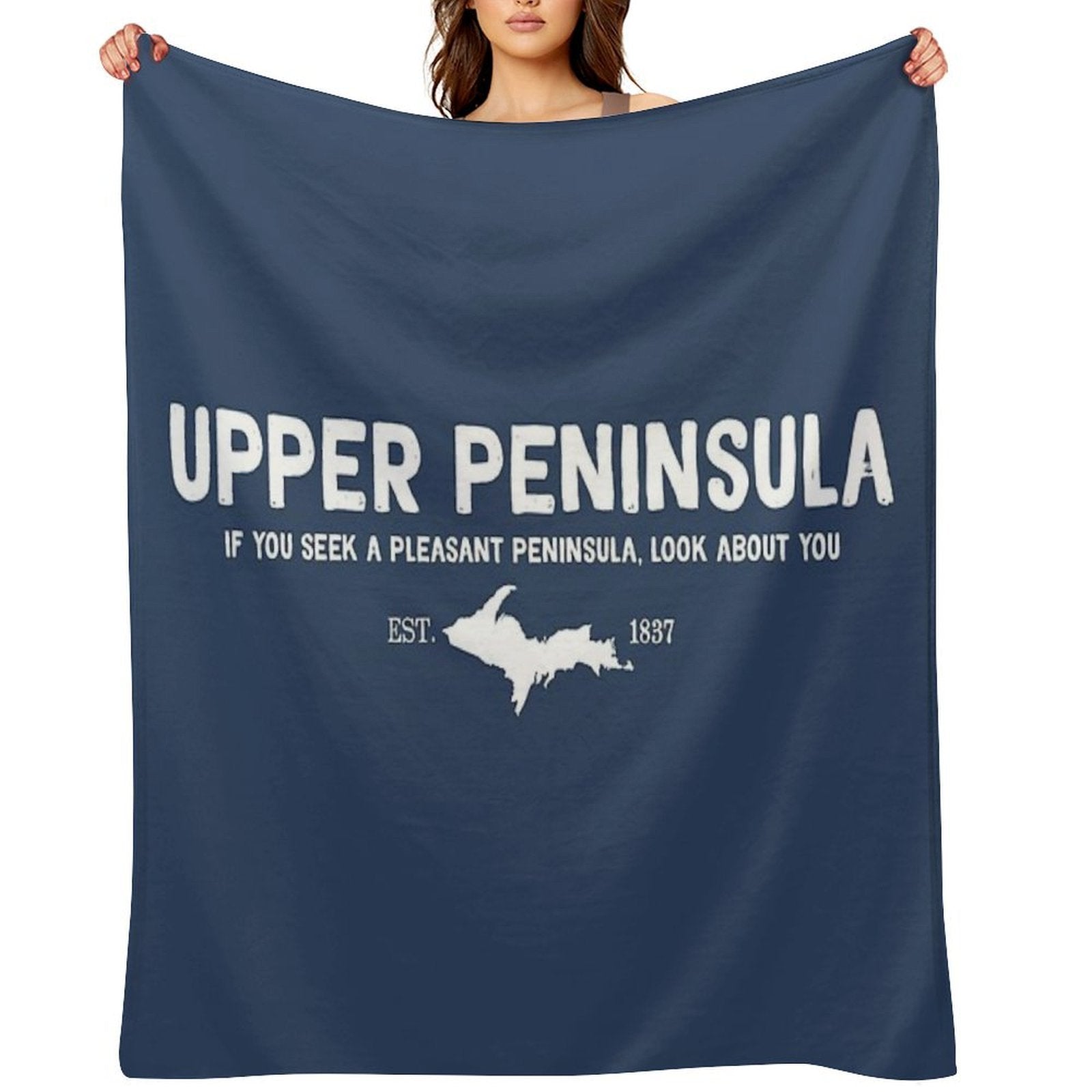 Upper Peninsula, Northern Michigan's Pleasant Peninsula U.P. All-season Throw Blanket
