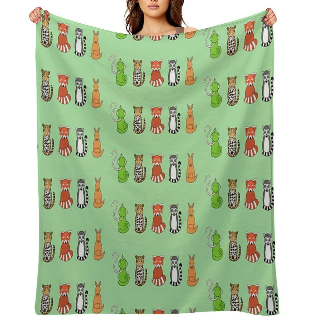 Exotic Critter Line-up Anti-pilling Throw Blanket