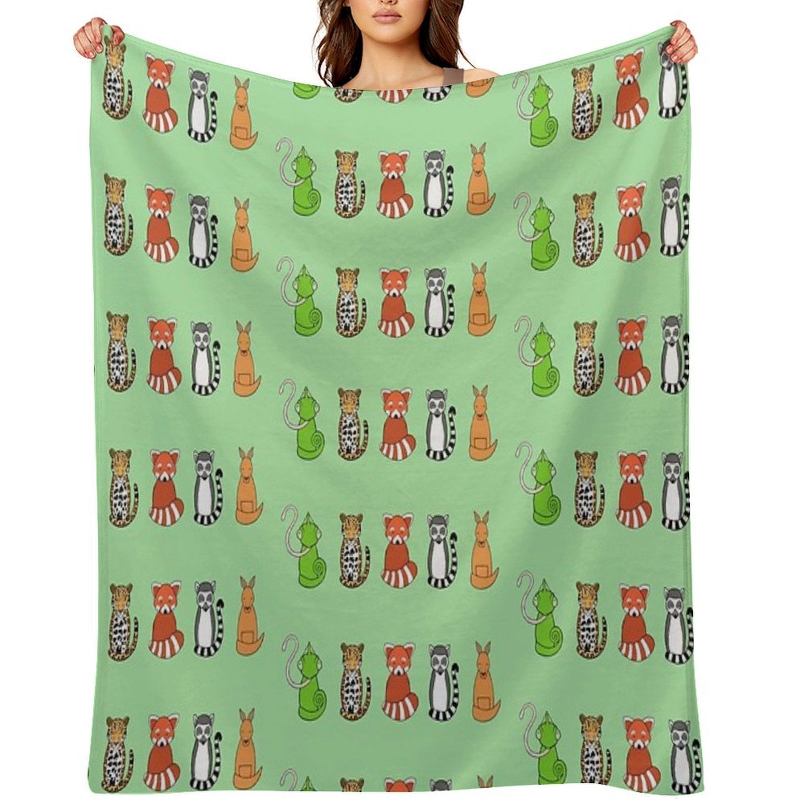 Exotic Critter Line-up Anti-pilling Throw Blanket