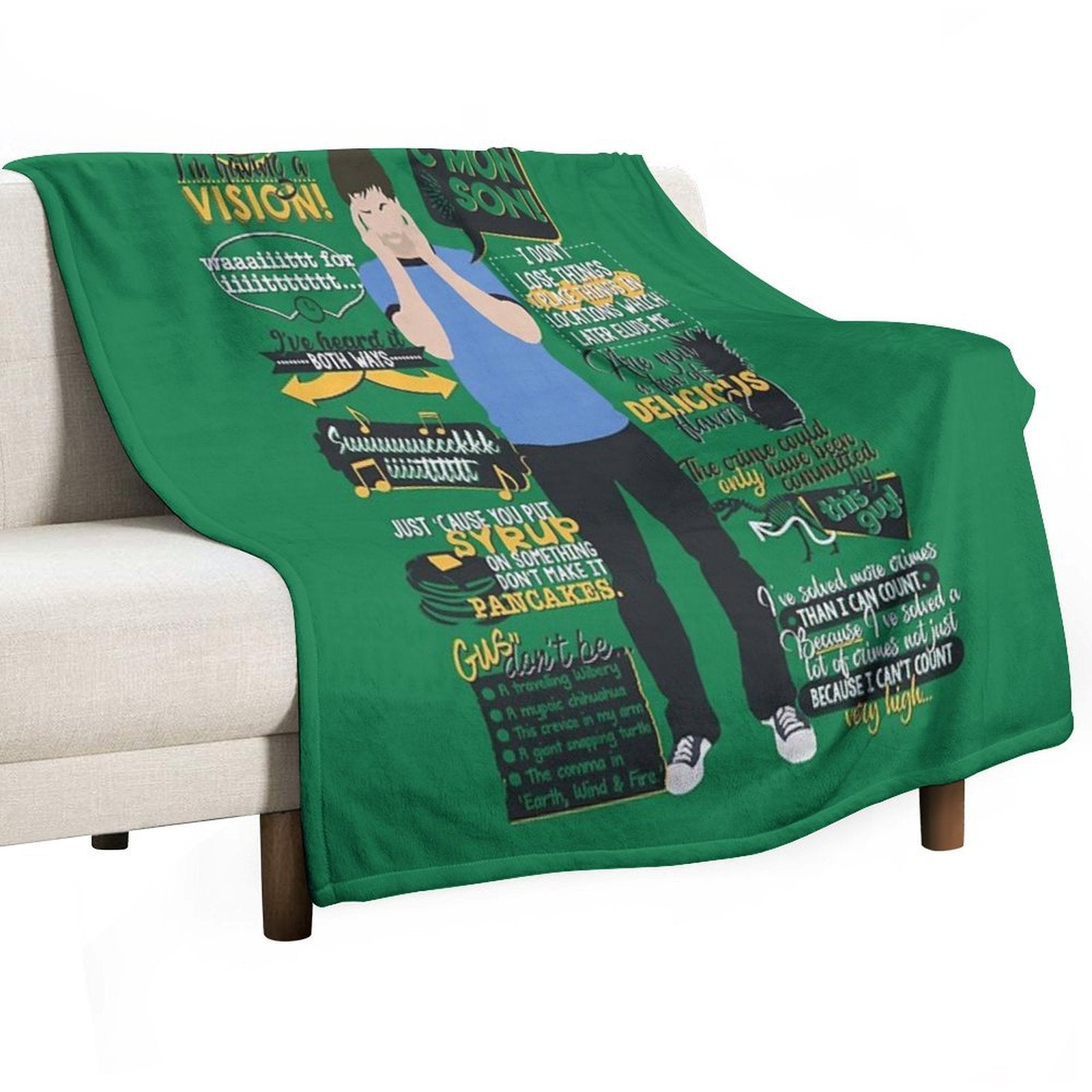 Psych - Shawn Spencer Quotes Sustainable Throw Blanket