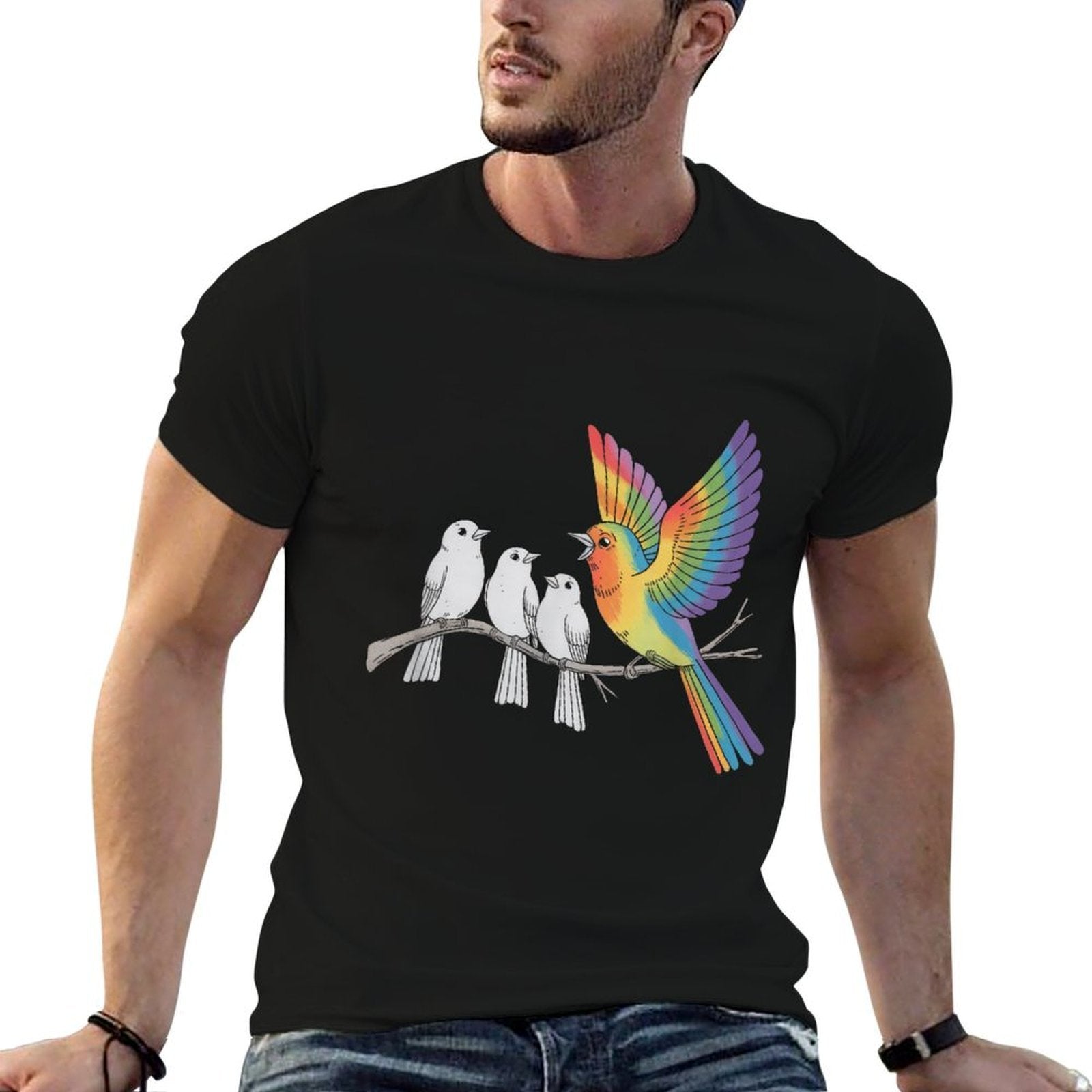 LGBT Pride Rainbow Ally Lesbian Bisexual Transgender  Summer-ready Fabric T-Shirt