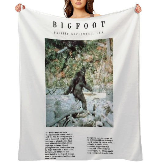 Minimalist Cryptids Bigfoot Eco-conscious Throw Blanket