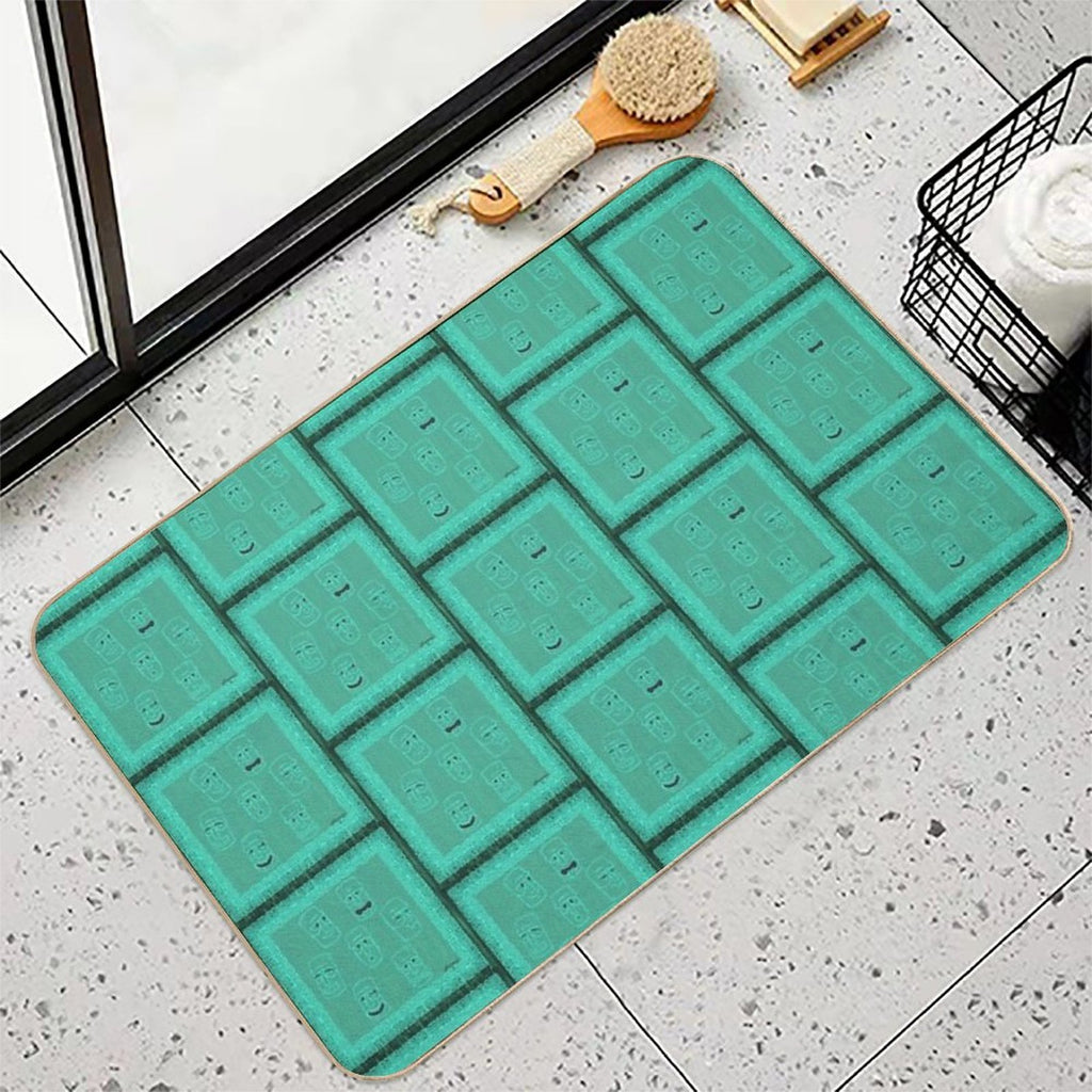 Tiki Time - Aqua Version!  Odorless Bath Mat
