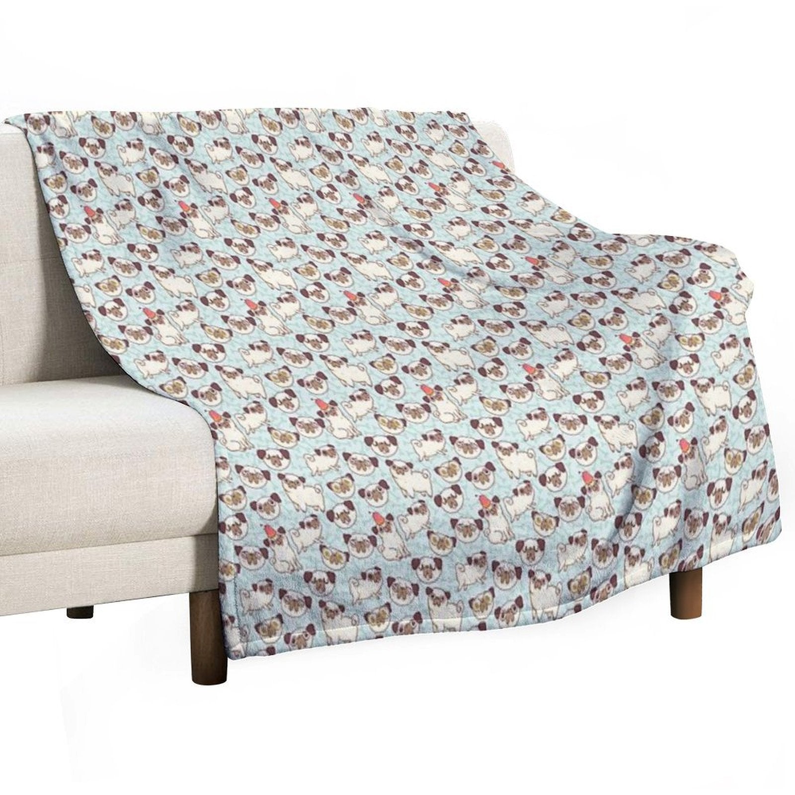PUGLAND Travel-friendly Throw Blanket