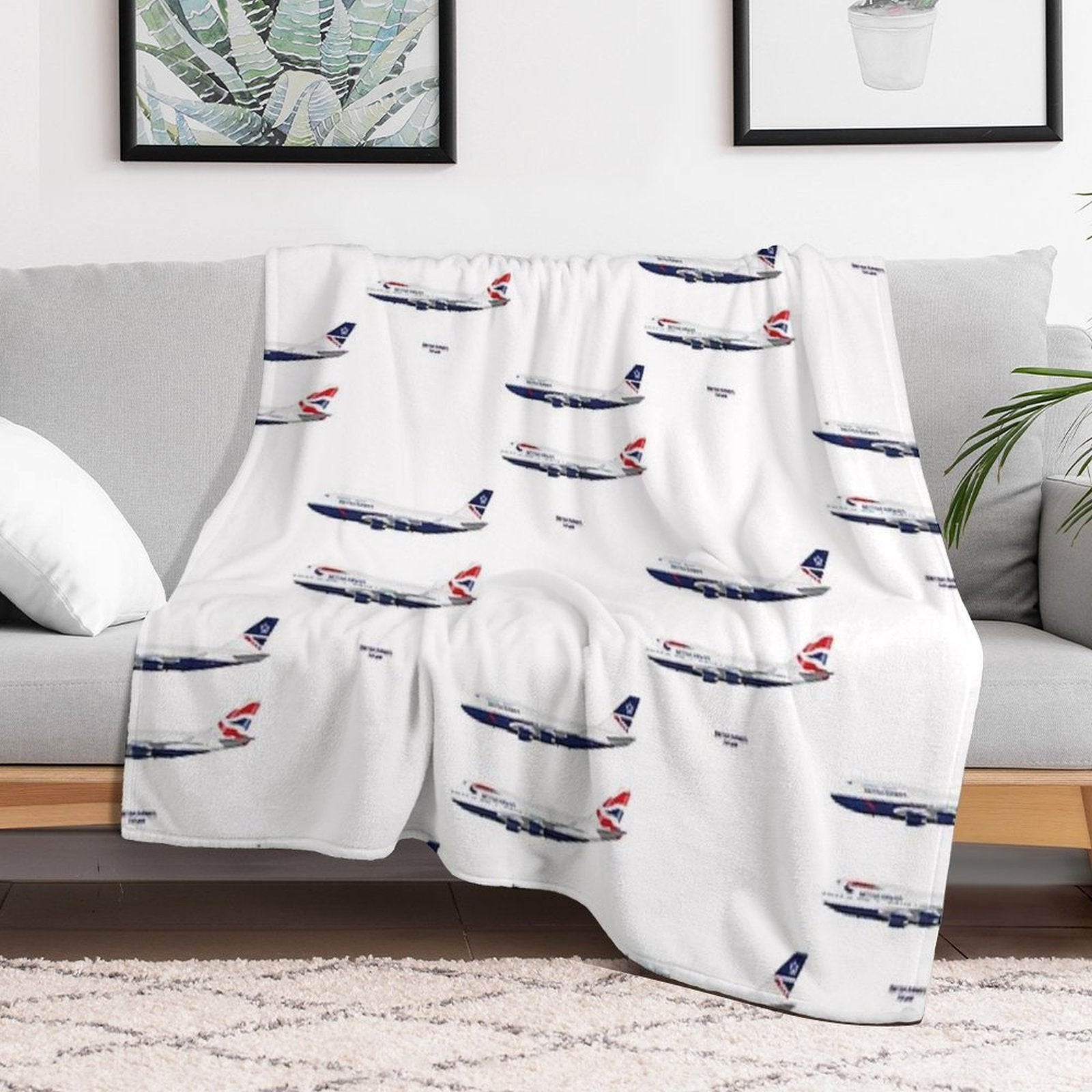 British Airways 747s Compact Throw Blanket