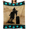 BARREL RACING HORSE, BARREL RACING GIFTS FOR HER Sustainable Throw Blanket