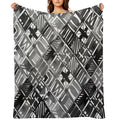 Classic Black Summer Geo Easy Care Throw Blanket