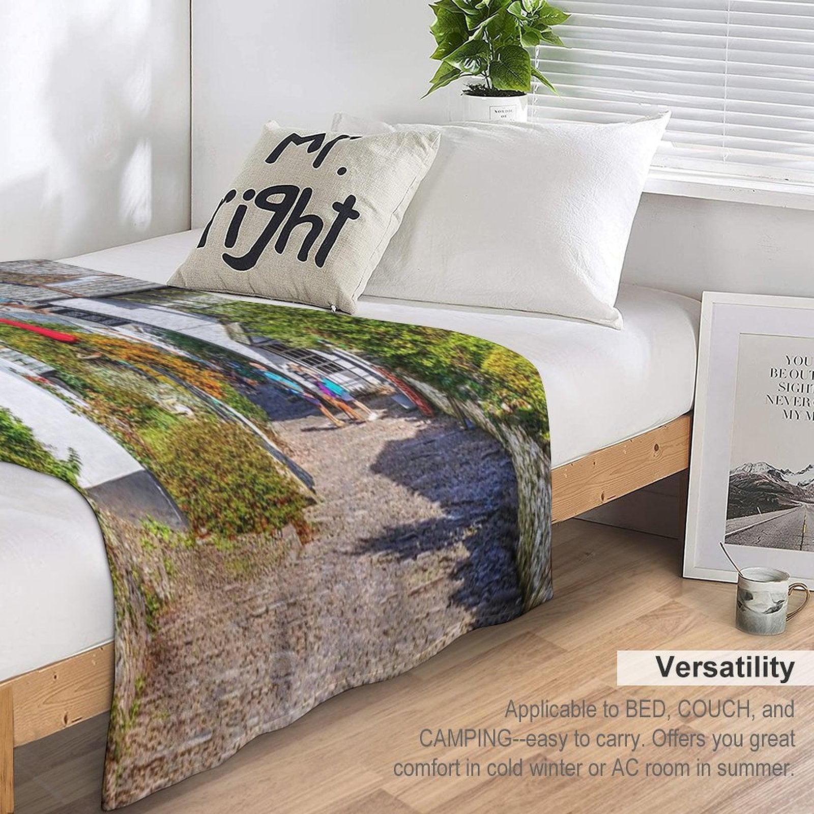 Clovelly Houses, North Devon, England Premium Throw Blanket