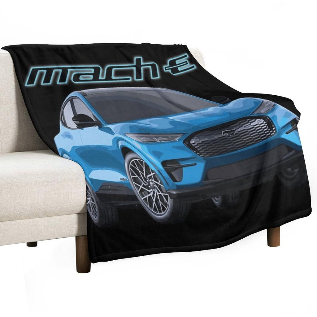 MUSTANG MACH-E GT Grabber Blue Electric Plush Throw Blanket
