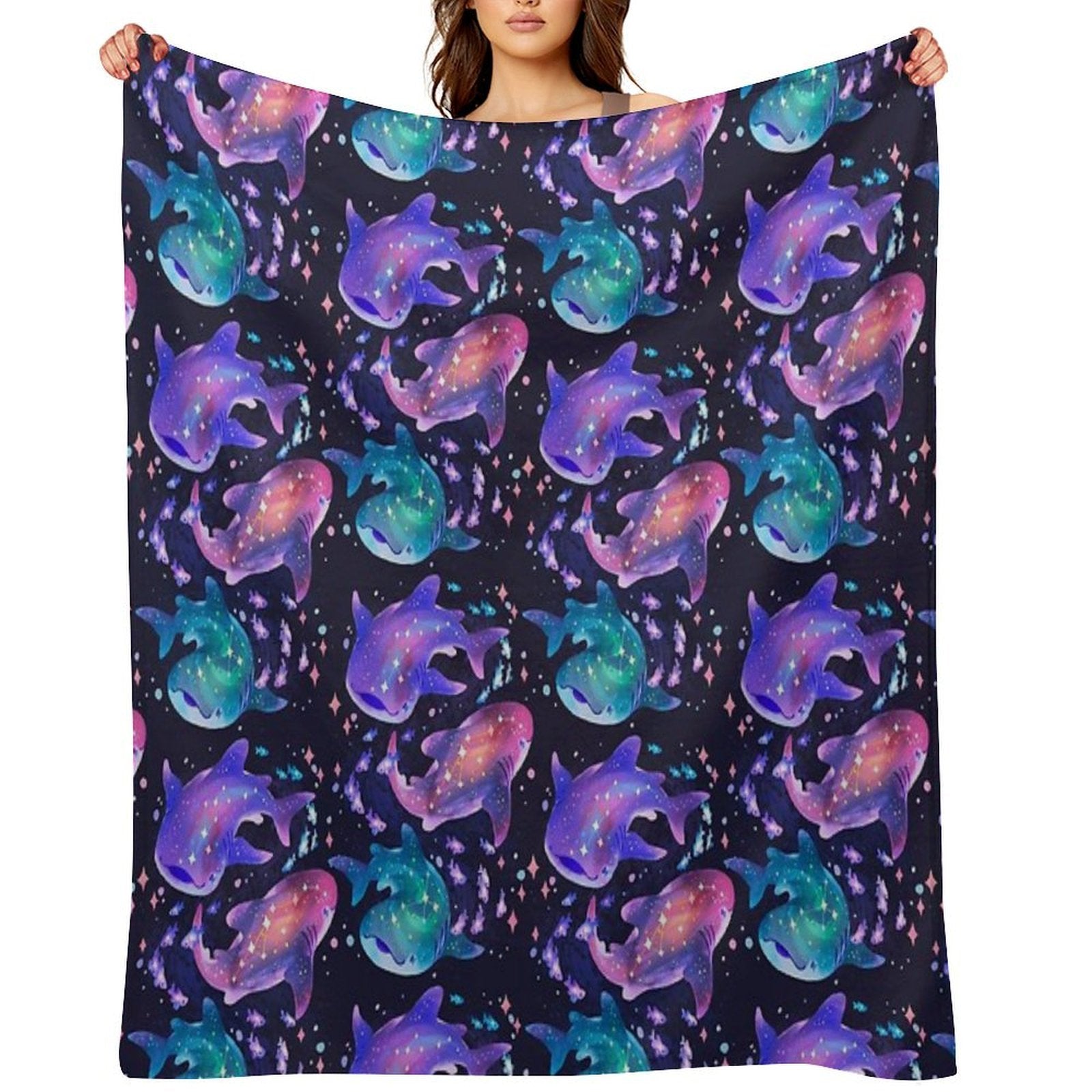 Cosmic Whale Shark Lightweight Throw Blanket