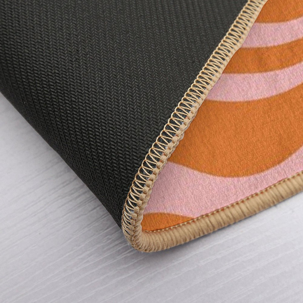 Liquid Candy Retro Abstract Pattern in Pink And Orange  Easy To Clean Bath Mat