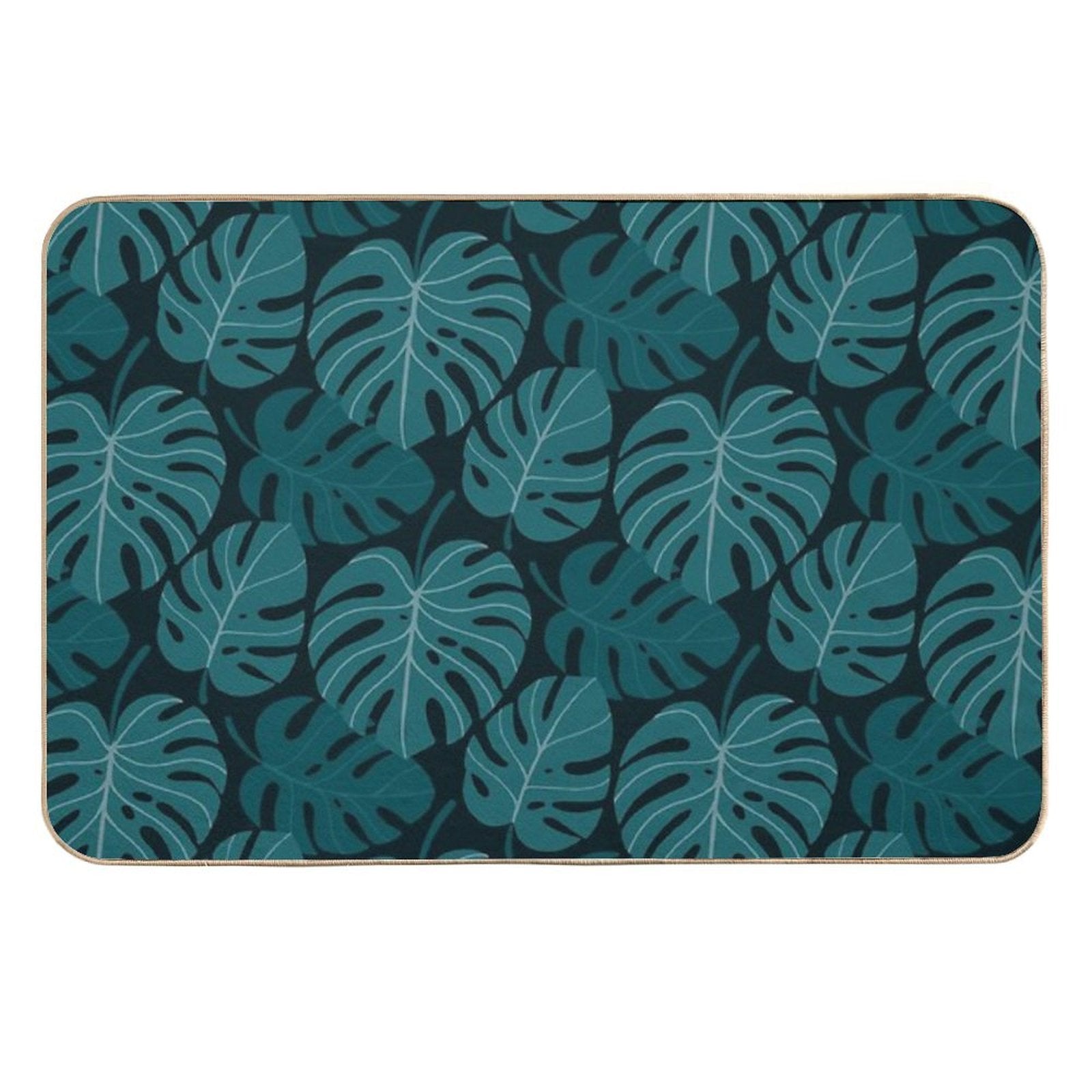 Dark Monstera  Pet-Safe Bath Mat