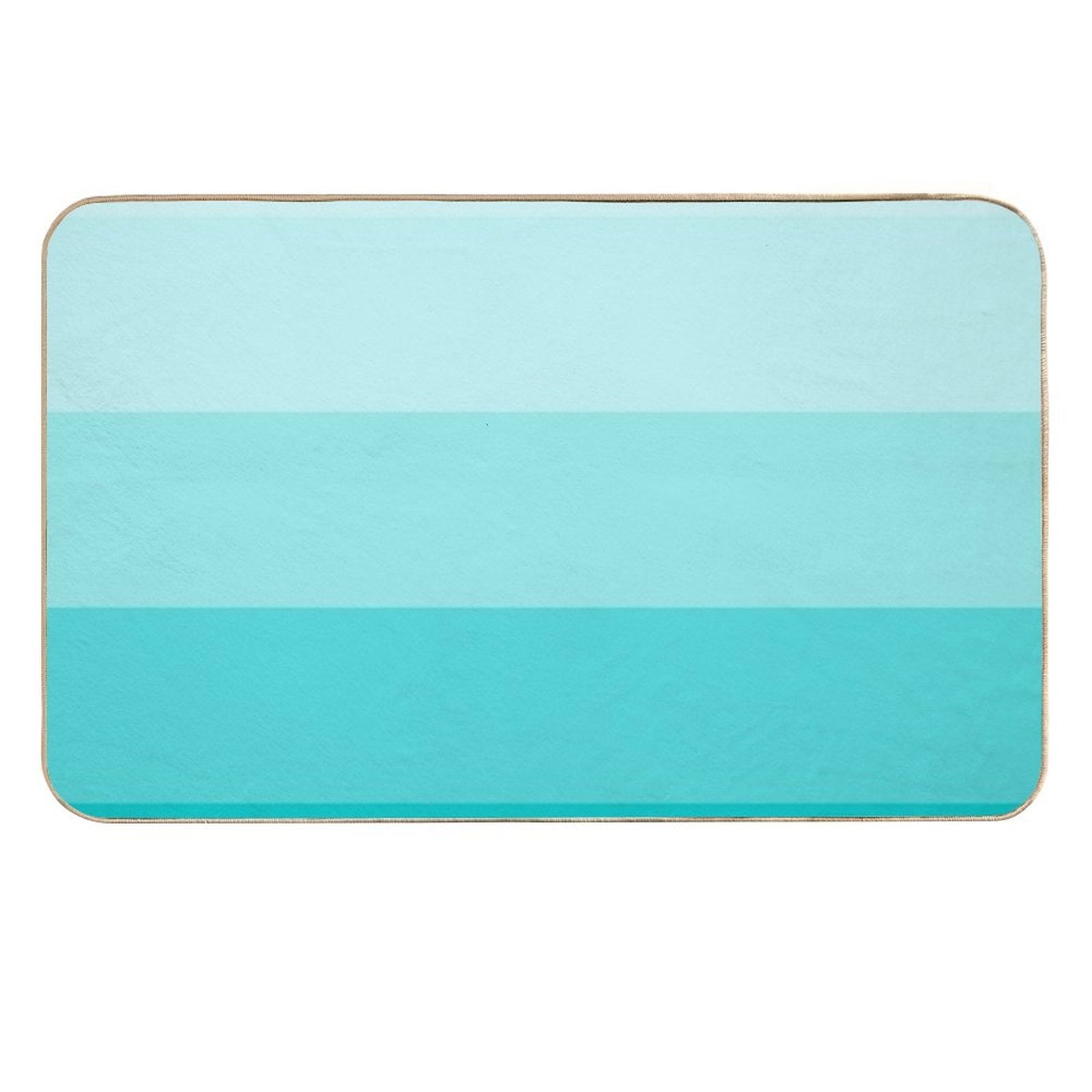 Turquoise Gradient Stripes Minimalist Pattern (Bright Robins Egg Blue)  Toxin-Free Bath Mat