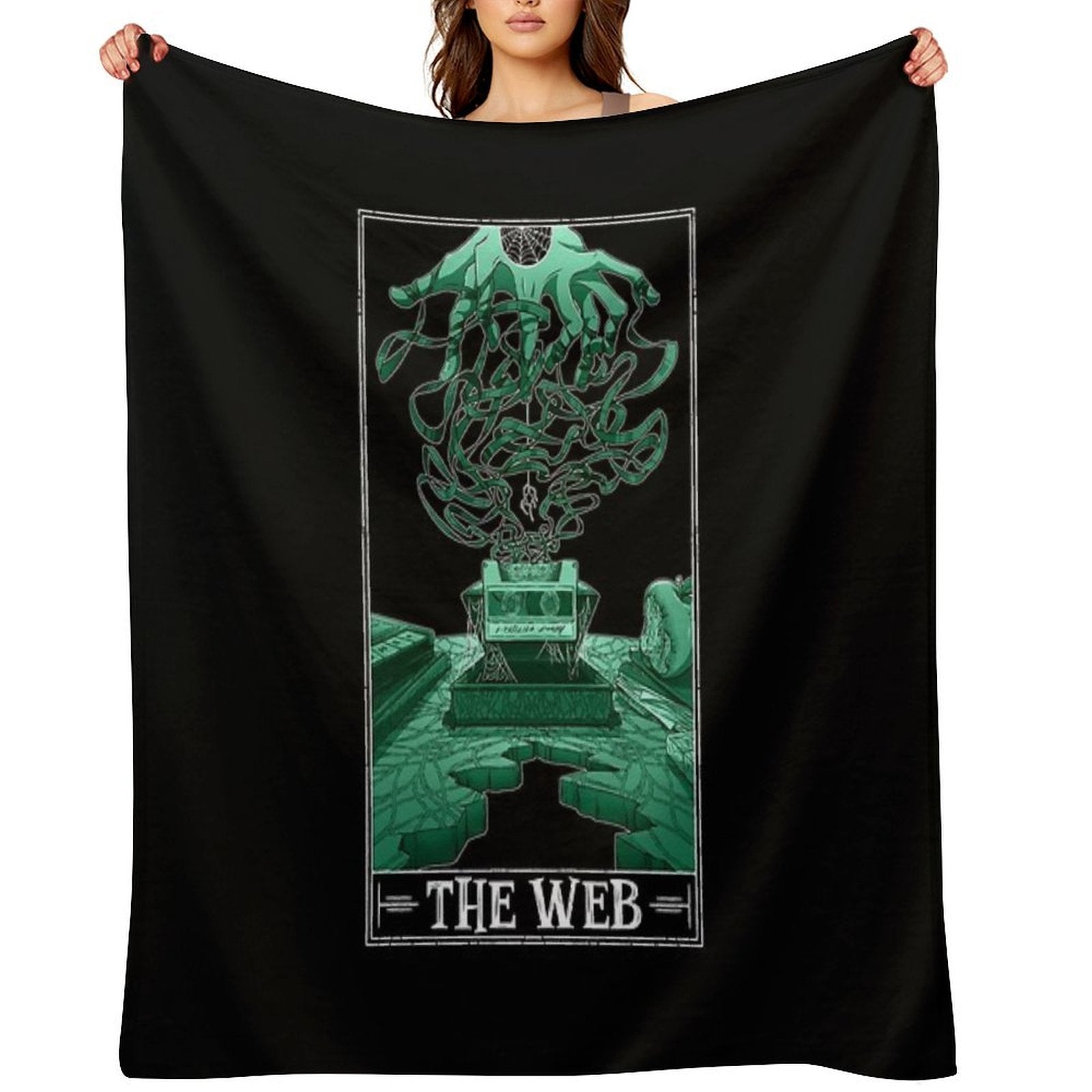 The Web Tarotesque - (Dark) Gift-ready Throw Blanket