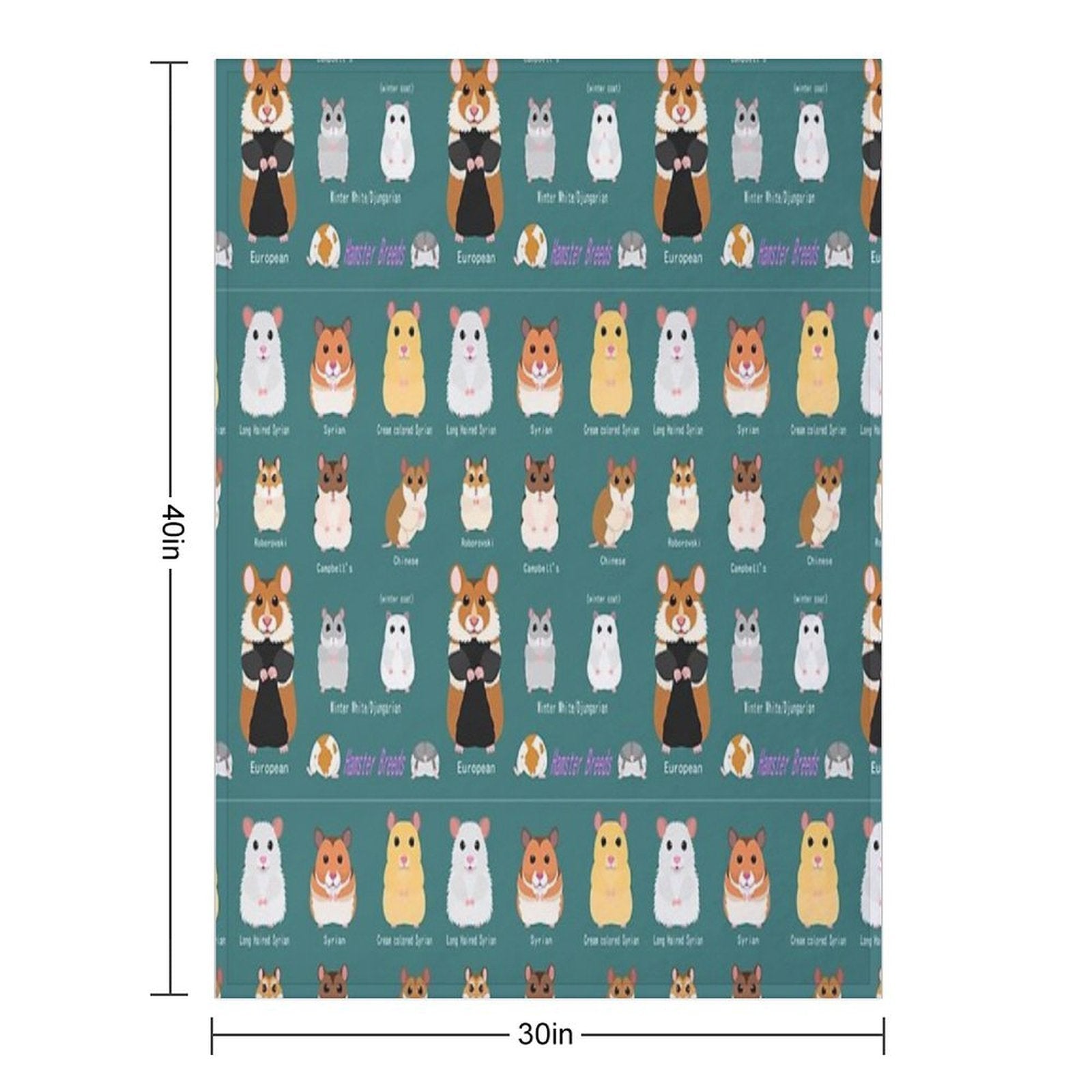Hamster Breeds Syrian Hamster Multi-functional Throw Blanket
