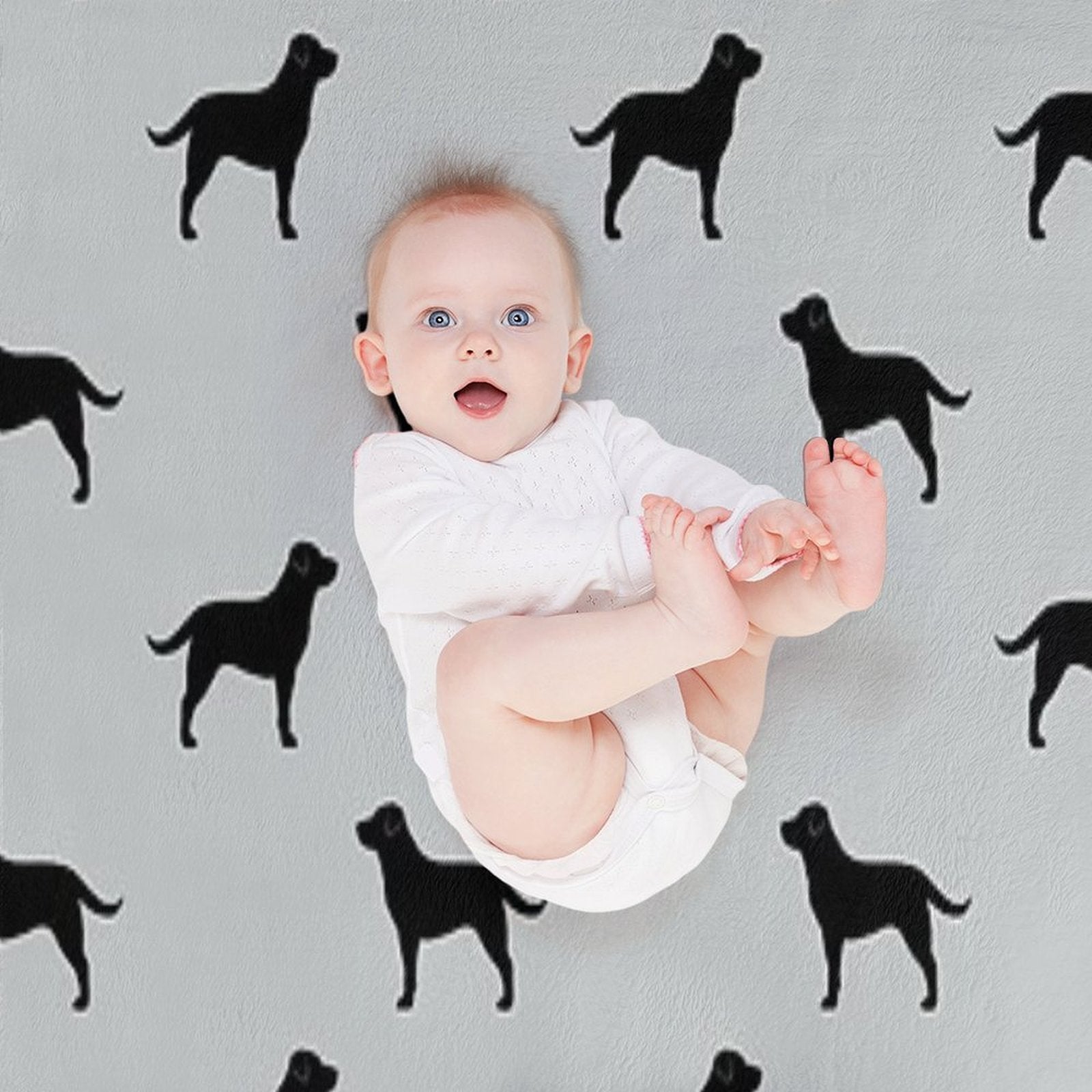 Black Labrador Retriever Silhouette(s) All-season Throw Blanket