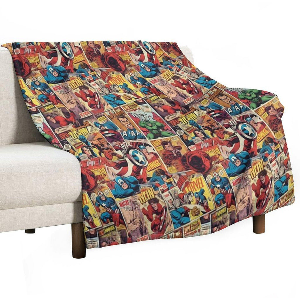 Vintage Comic Pattern Lightweight Throw Blanket