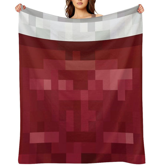Red And White Pixel  Design Compact Throw Blanket