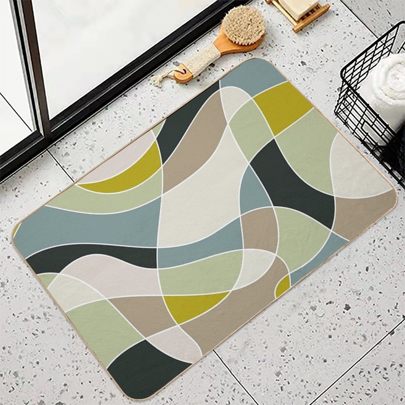 Cool Retro Abstract Design  Multi-Purpose Bath Mat