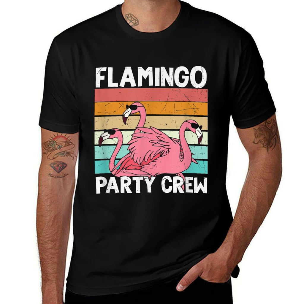 Flamingo Party Crew Funny Pink Flamingo Party  Oversized Silhouette T-Shirt