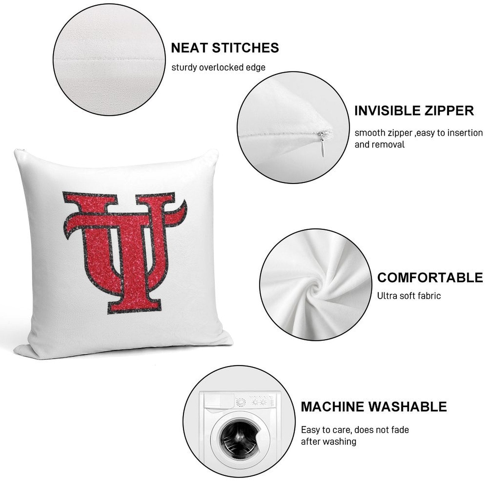 Utampa Glitter Logo Soft Style Accent Throw Pillow