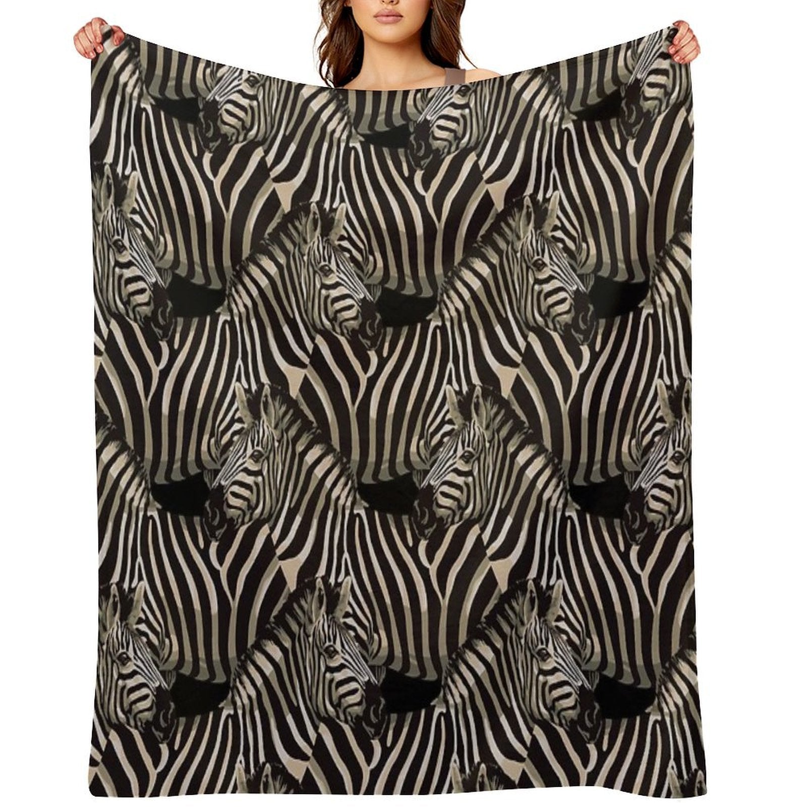 Realistic Rustic Zebra Pattern All-season Throw Blanket