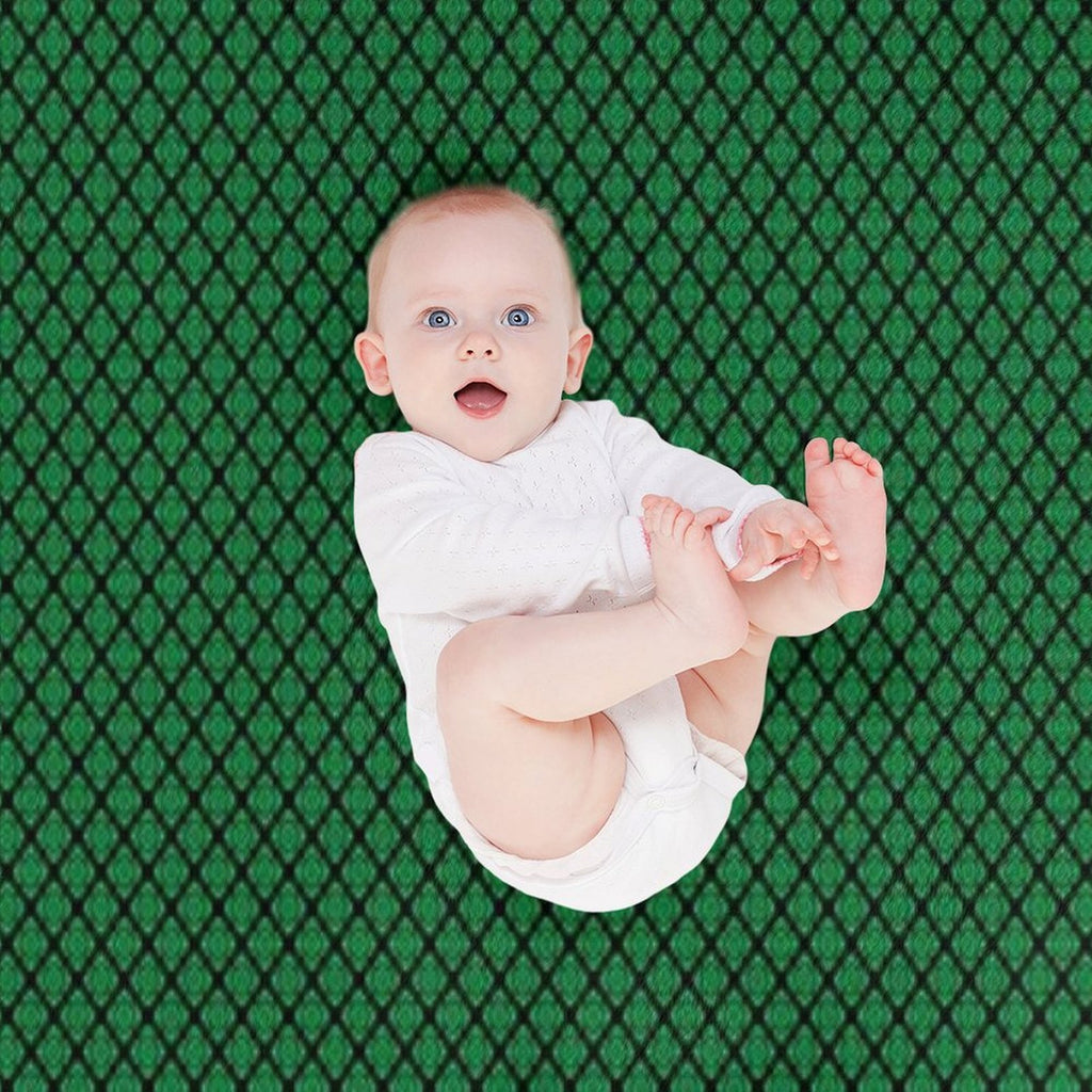 Green And Black Medallions Travel-friendly Throw Blanket
