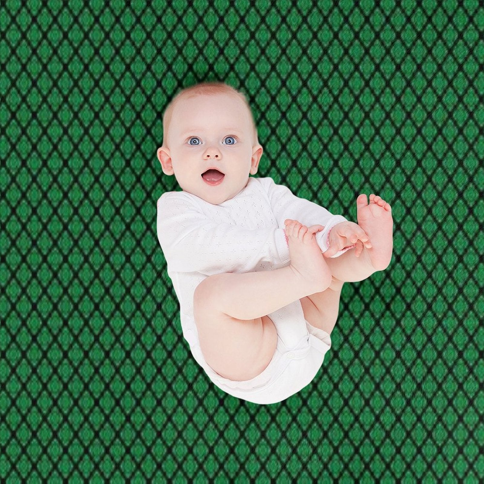 Green And Black Medallions Travel-friendly Throw Blanket