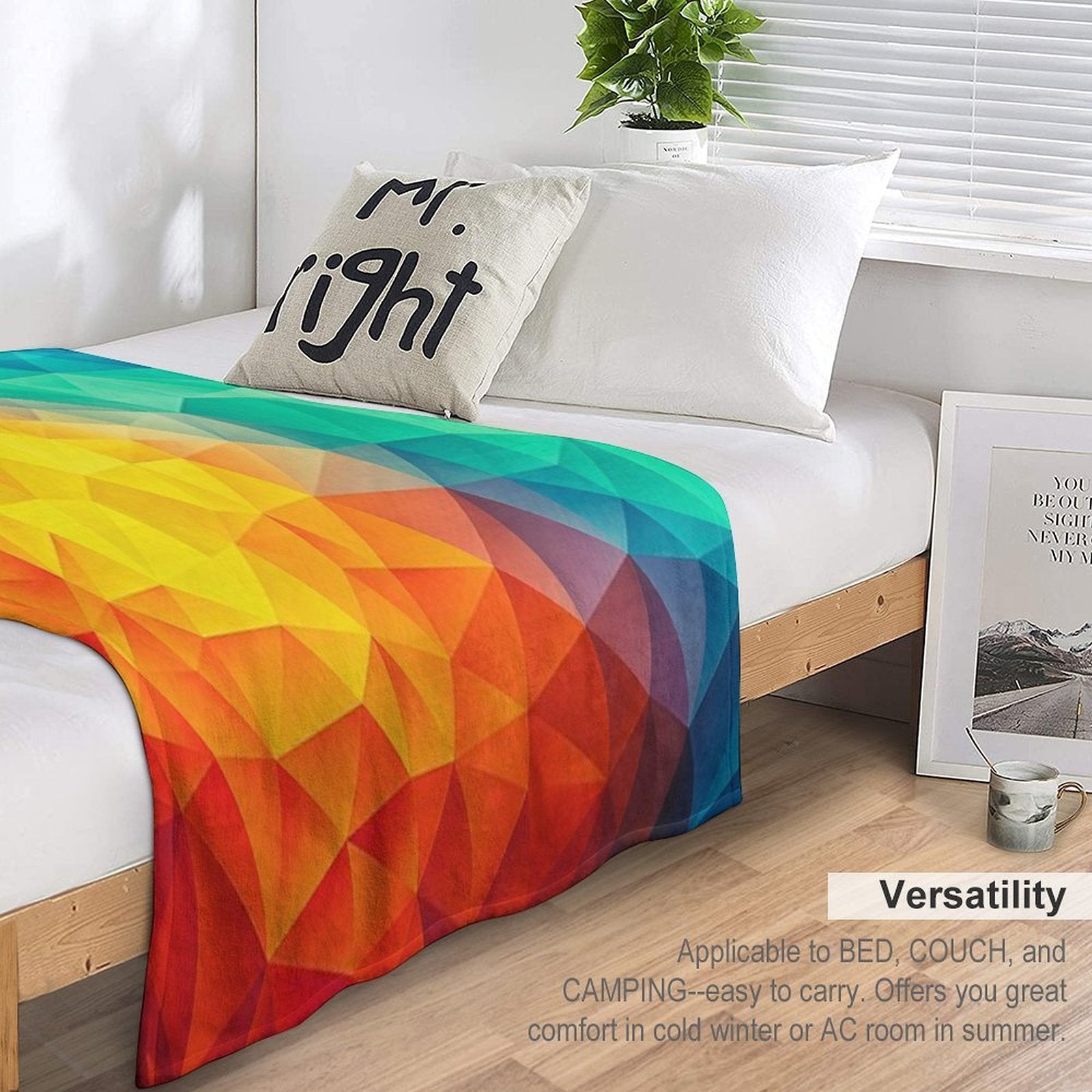 Abstract Multi Color Cubizm Painting Multi-functional Throw Blanket
