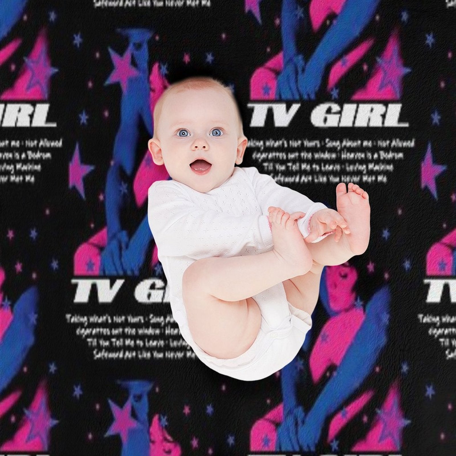 TV Girl Vintage Machine-washable Throw Blanket