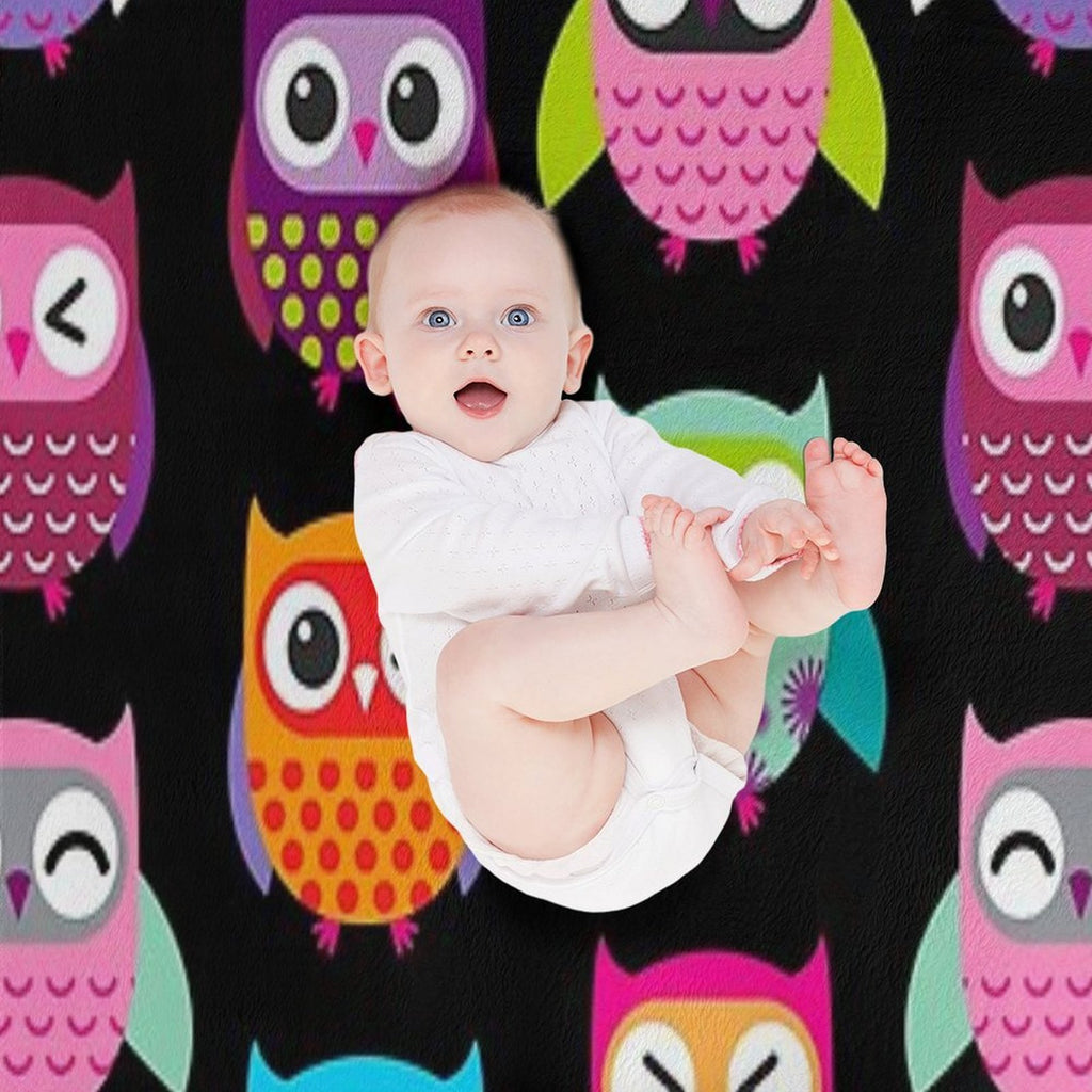 Cute Colorful Owls Versatility Throw Blanket