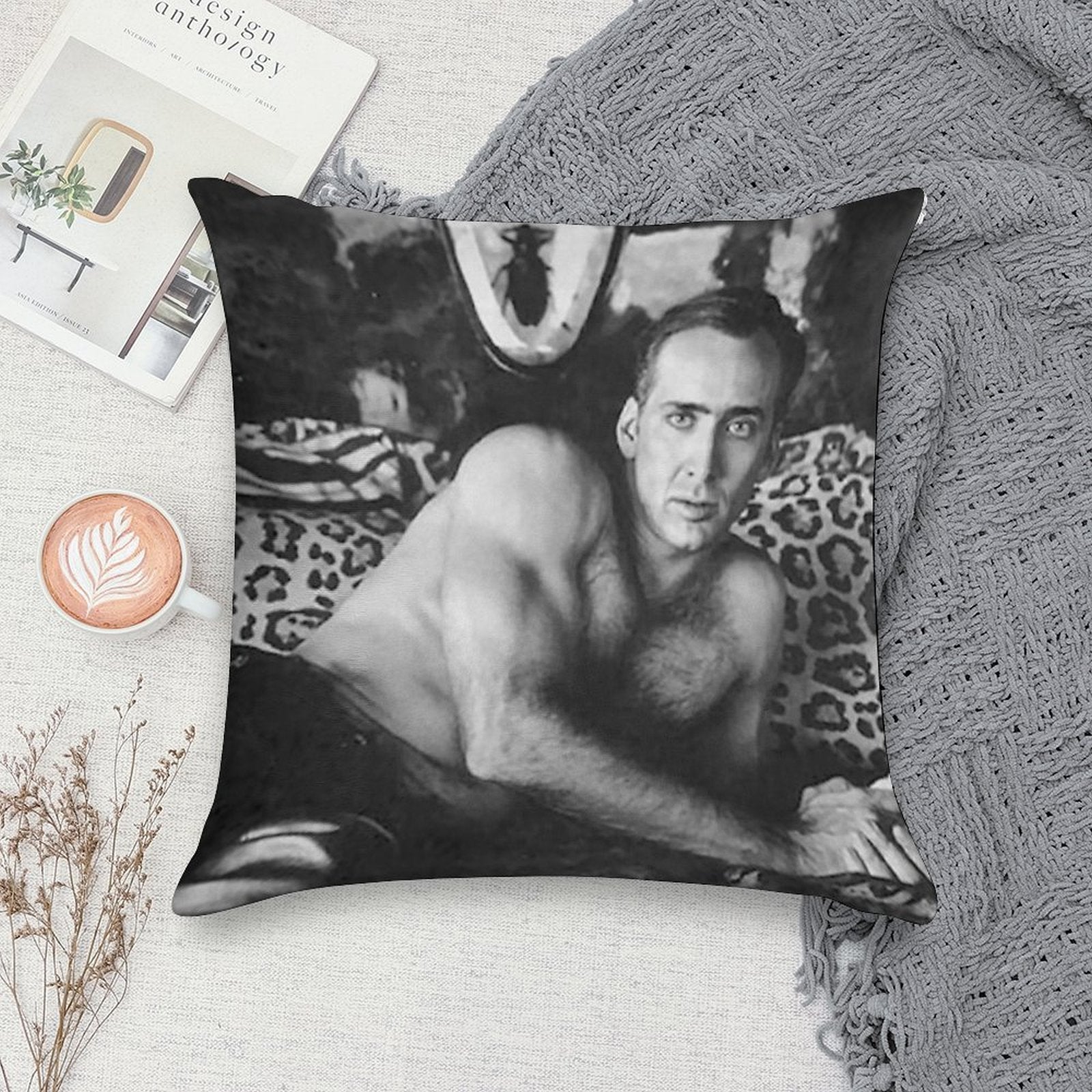 Hot Nicolas Cage Soft Bedroom Essential Throw Pillow