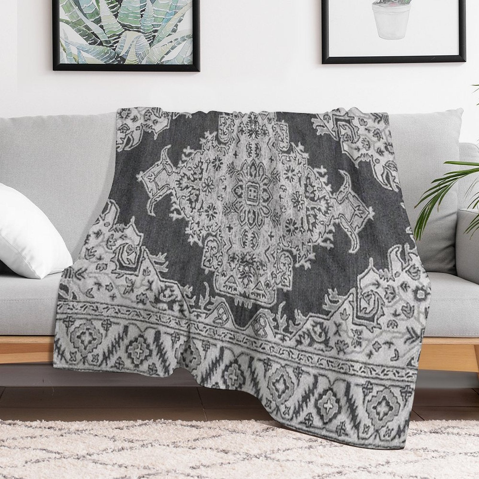 Persian Vintage Bronte Shadow Gift-ready Throw Blanket