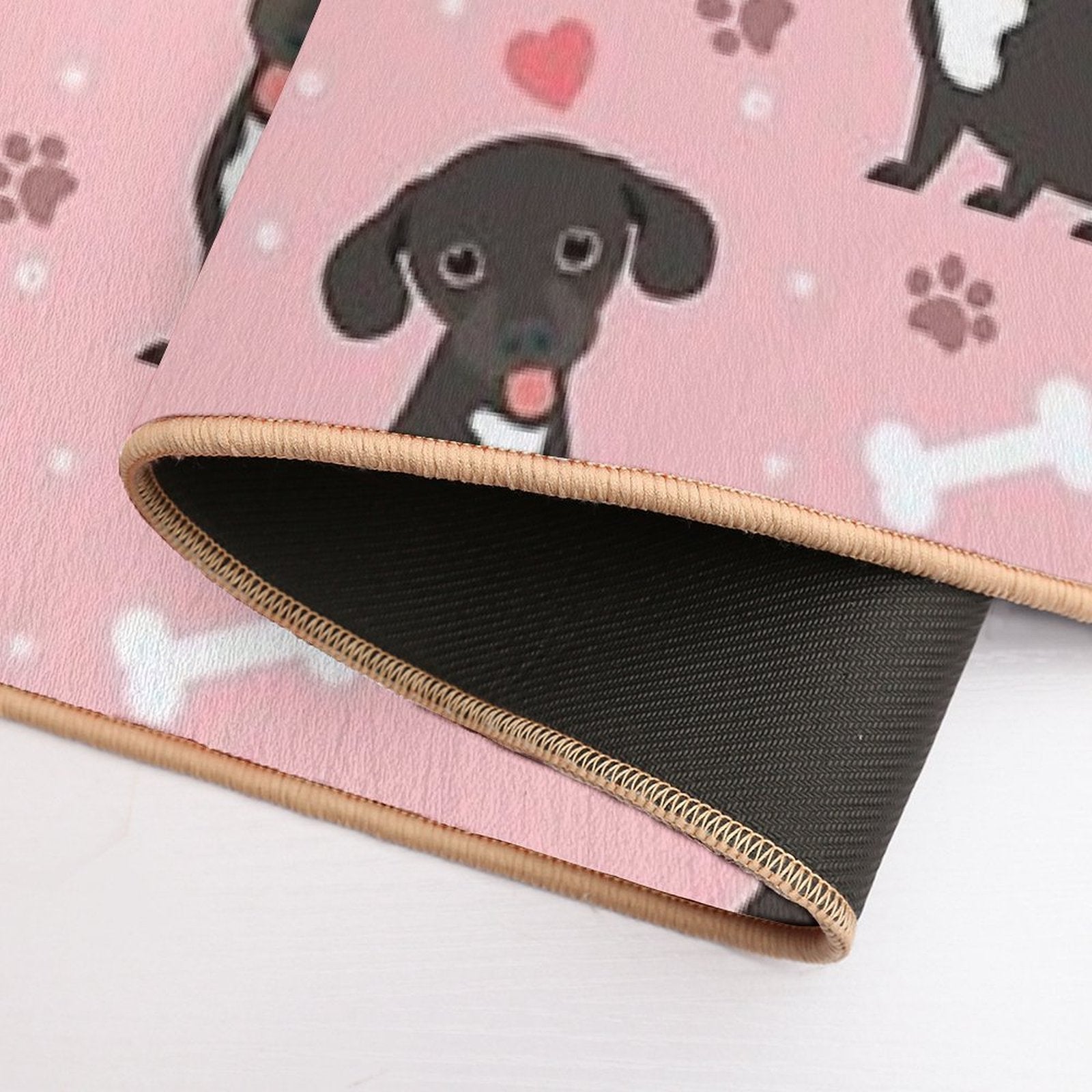 LOVE Black And White Chiweenie Dachshund Chihuahua Mix  Anti-Trip Bath Mat