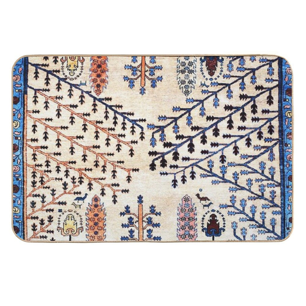 Floral Garden Persian Rug Print  Easy Maintenance Bath Mat