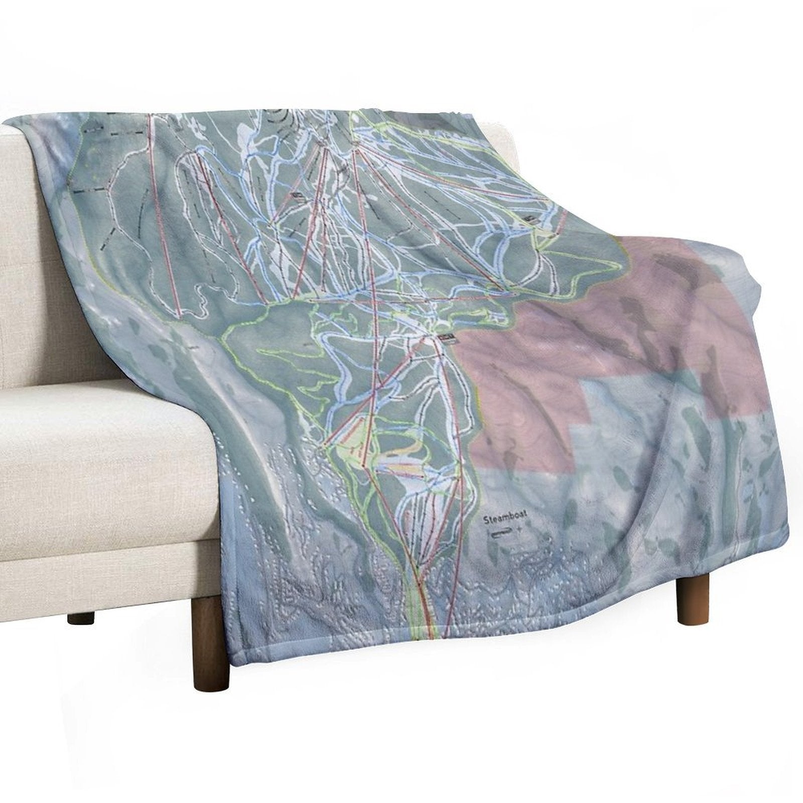 Steamboat Resort Trail Map Premium Throw Blanket