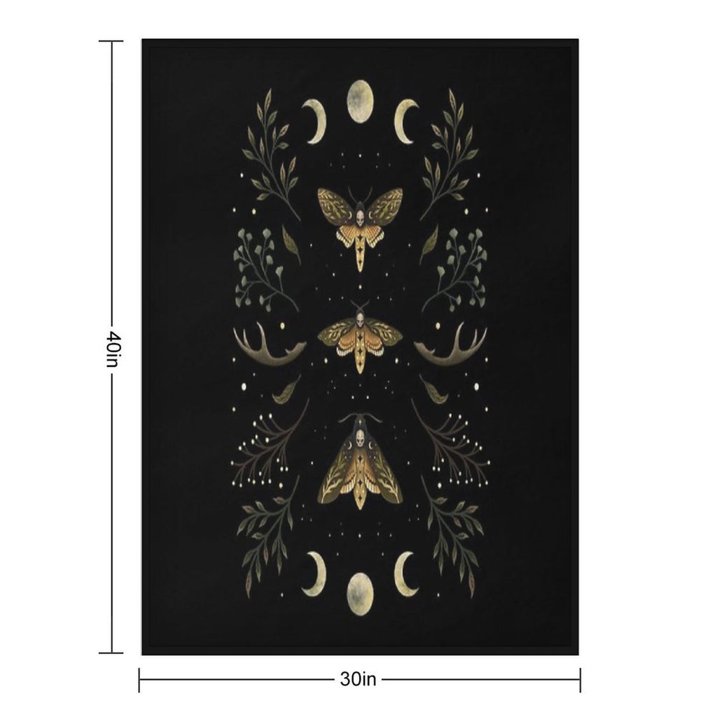 Death Head Moths Night Quick-dry Throw Blanket