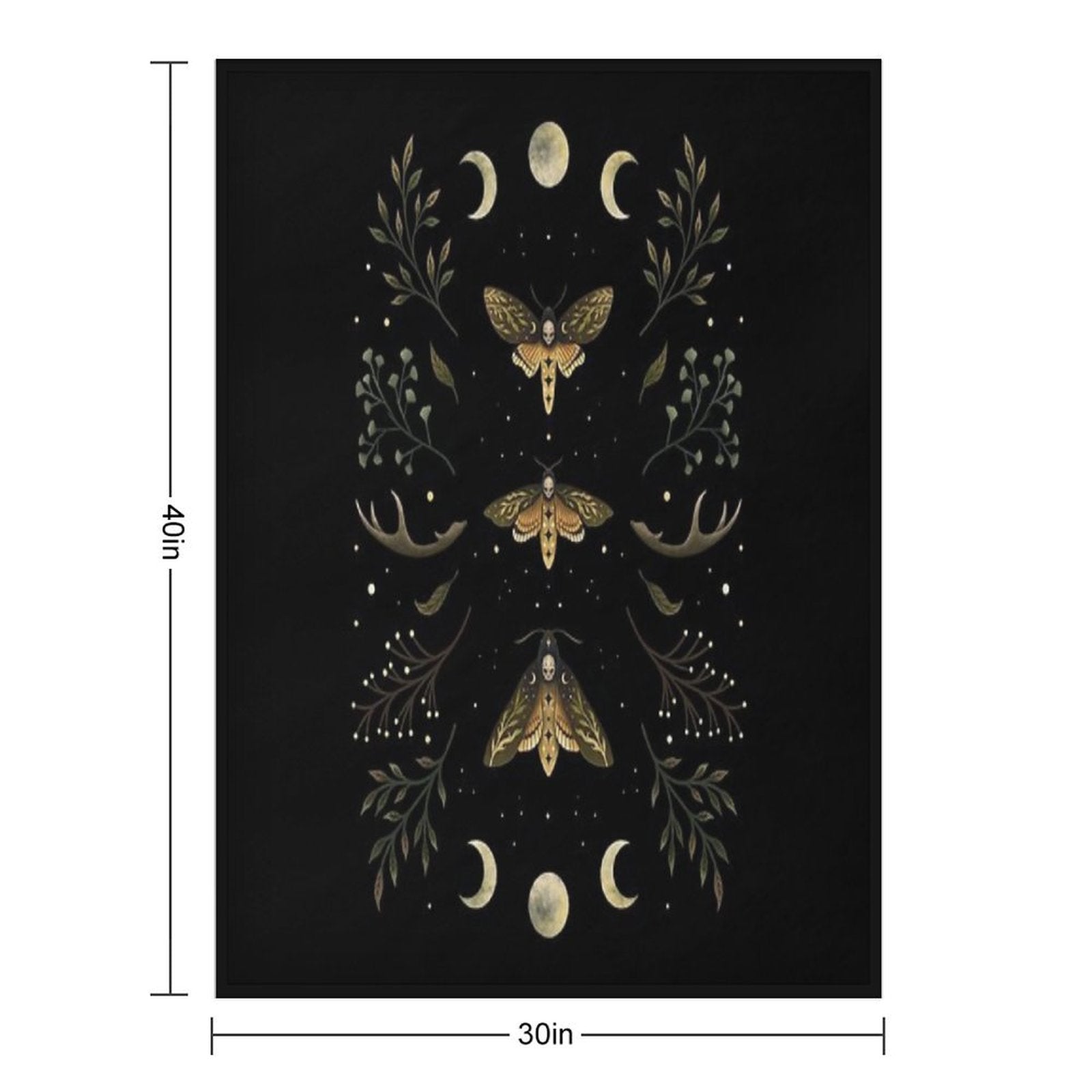 Death Head Moths Night Quick-dry Throw Blanket