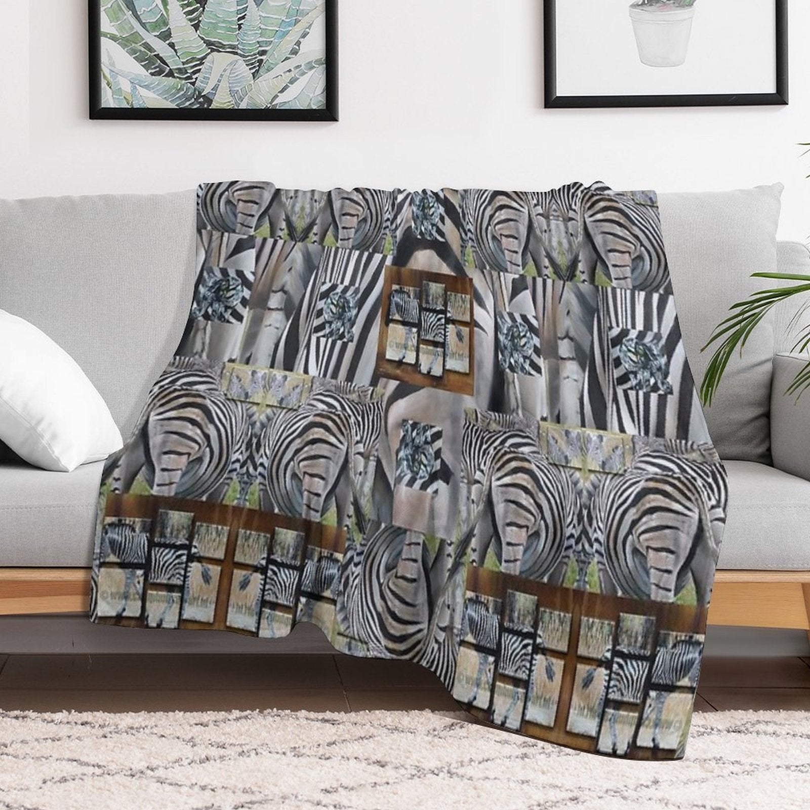 Zebra Pattern Gift-ready Throw Blanket