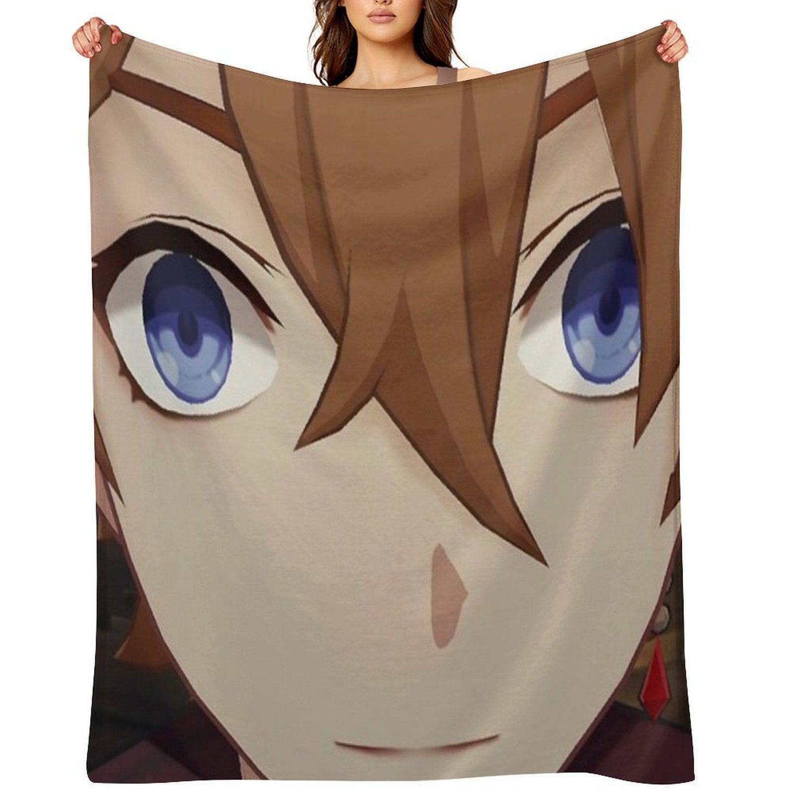 Childe (Tartaglia) Face Meme Travel-friendly Throw Blanket
