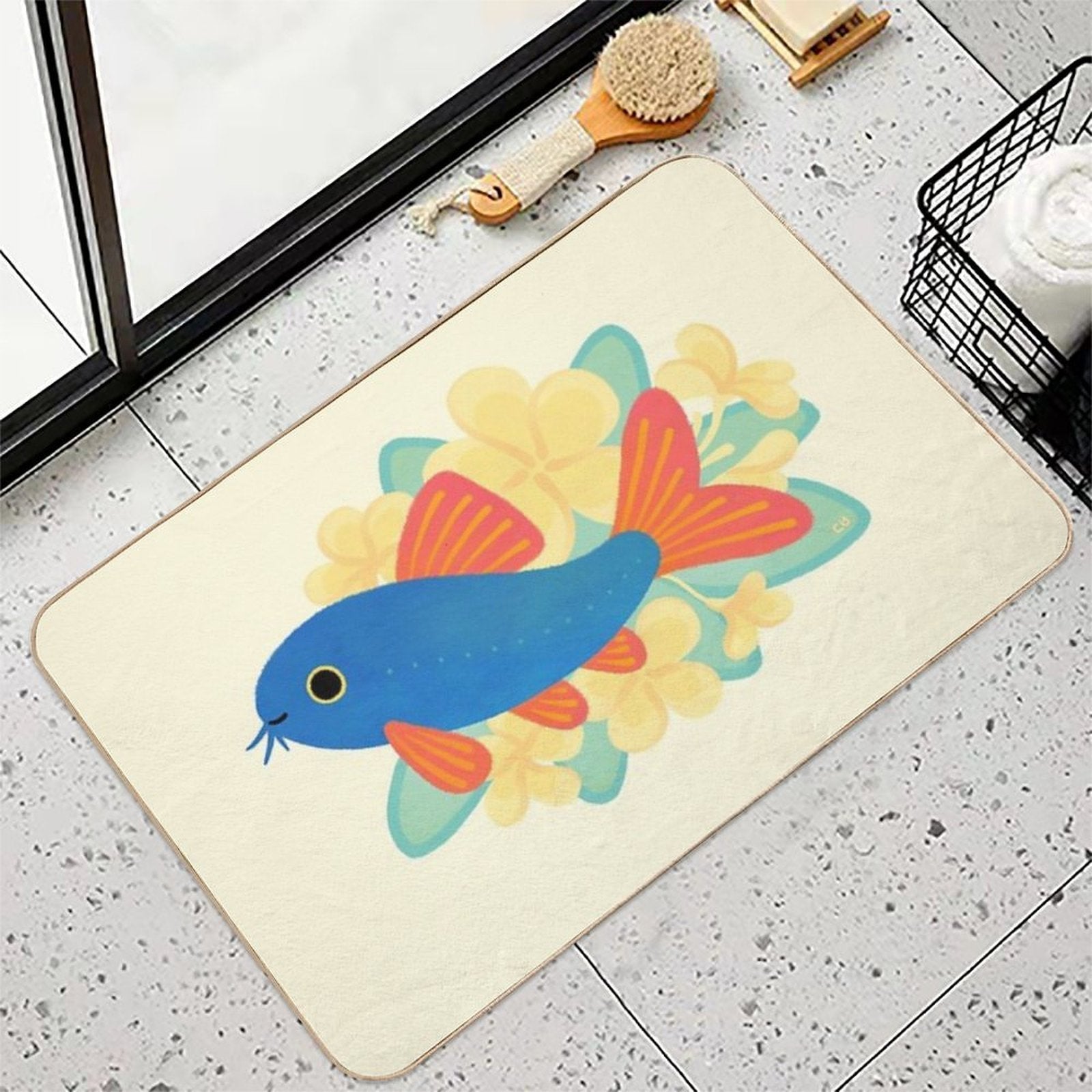 Blue Botia  High-Traffic Bath Mat