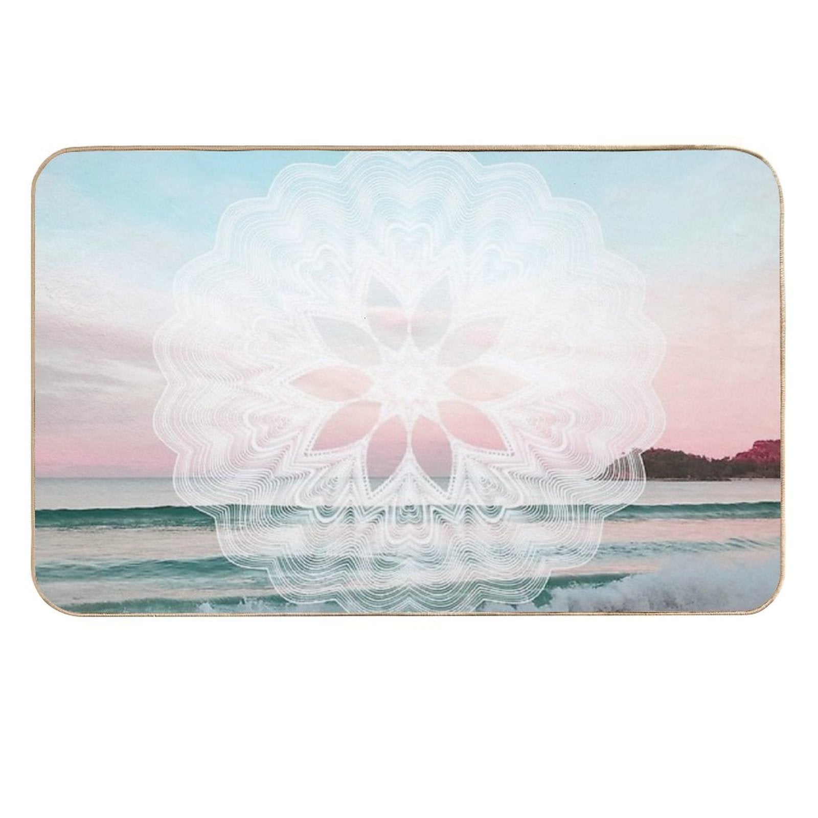 Seashell Surf Mandala  Long-Lasting Bath Mat