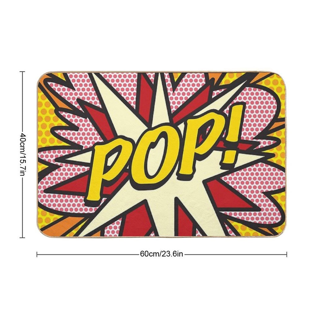 POP Comic Book Pop Art Cool Retro Trendy  Long-Lasting Bath Mat
