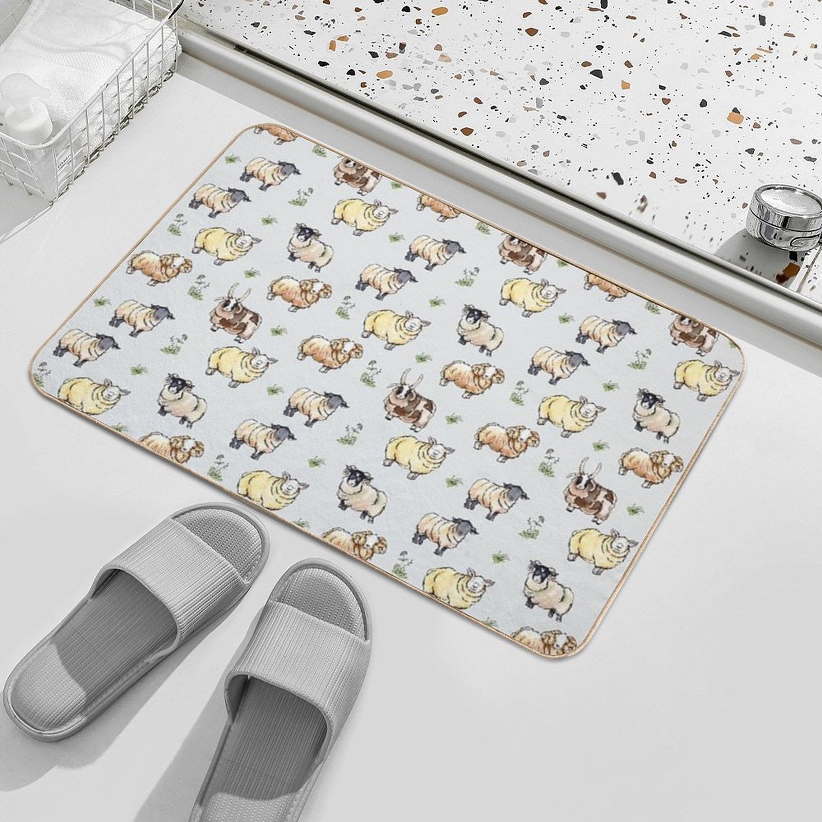 British Sheep  Odorless Bath Mat