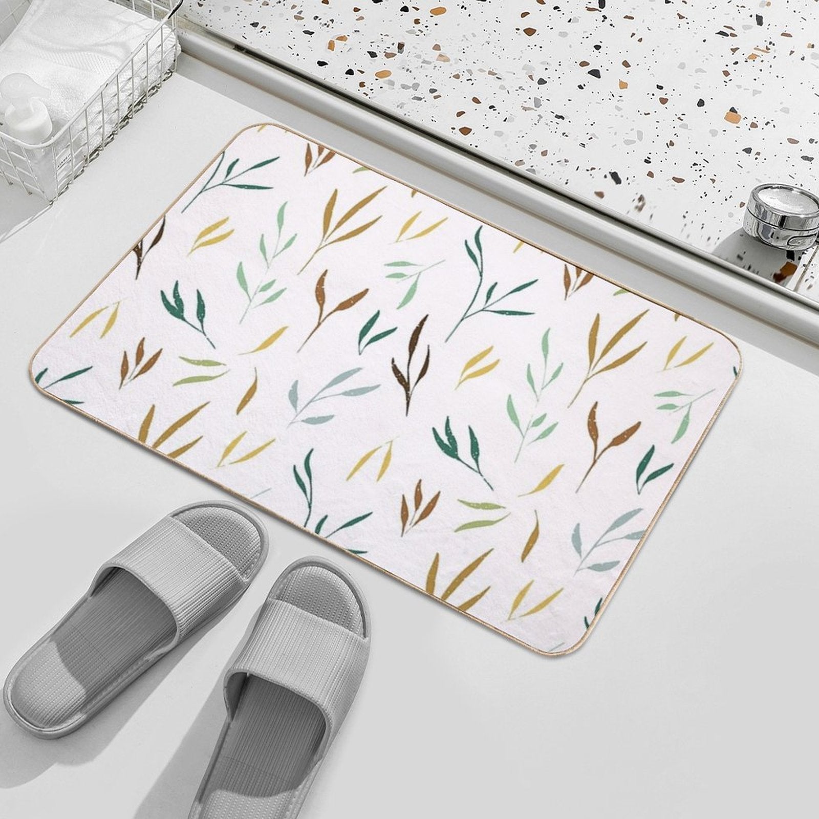 Colorful Branches  Easy Maintenance Bath Mat